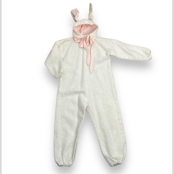 Vintage Handmade Bunny Costume and Hat Fluffy White Rabbit 5T ?? - Picture 1 of 16